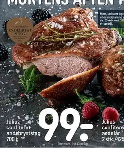 REMA 1000 Julius confiteret andebryststeg 700 g, DKK 99 tilbud