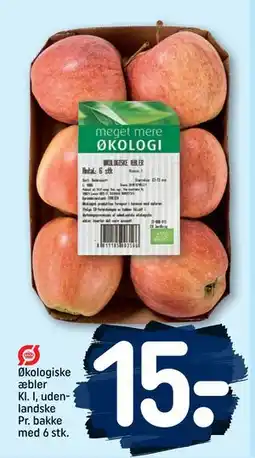 REMA 1000 Økologiske æbler Kl. I, udenlandske Pr. bakke med 6 stk., DKK 15 tilbud