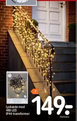 REMA 1000 Lyskæde med 488 LED IP44 transformer, DKK 149 tilbud