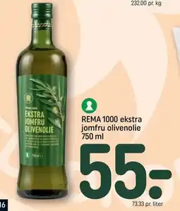 REMA 1000 REMA 1000 ekstra jomfru olivenolie 750 ml, DKK 55 tilbud