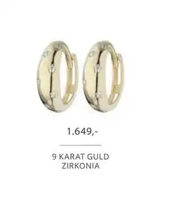 Vibholm 9 KARAT GULD ZIRKONIA, DKK 1649 tilbud