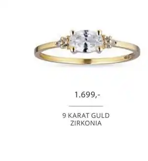 9 KARAT GULD ZIRKONIA, DKK 1699
