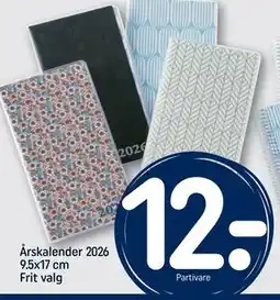 REMA 1000 Årskalender 2026 9.5x17 cm Frit valg, DKK 12 tilbud