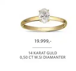 Vibholm 14 KARAT GULD 0,50 CT W.SI DIAMANTER, DKK 19999 tilbud
