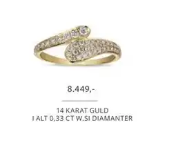 Vibholm 14 KARAT GULD I ALT 0,33 CT W.SI DIAMANTER, DKK 8449 tilbud