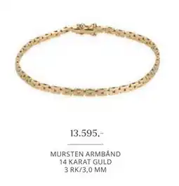 Vibholm MURSTEN ARMBÅND 14 KARAT GULD 3 RK/3,0 MM, DKK 13595 tilbud