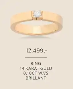 Vibholm RING 14 KARAT GULD 0,10CT W.VS BRILLANT, DKK 12499 tilbud