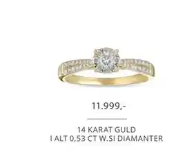 Vibholm 14 KARAT GULD I ALT 0,53 CT W.SI DIAMANTER, DKK 11999 tilbud