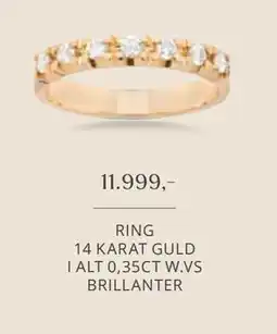 Vibholm RING 14 KARAT GULD I ALT 0,35CT W.VS BRILLANTER, DKK 11999 tilbud