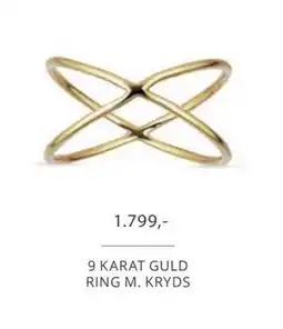 Vibholm 9 KARAT GULD RING M. KRYDS, DKK 1799 tilbud