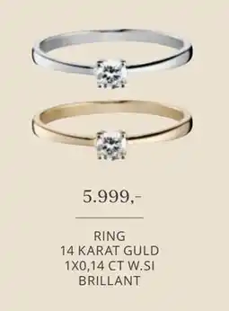 Vibholm RING 14 KARAT GULD 1X0,14 CT W.SI BRILLANT, DKK 5999 tilbud