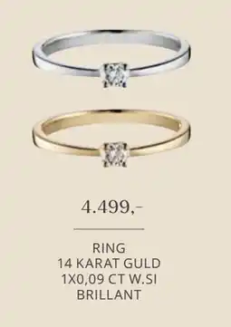 Vibholm RING 14 KARAT GULD 1X0,09 CT W.SI BRILLANT, DKK 4499 tilbud