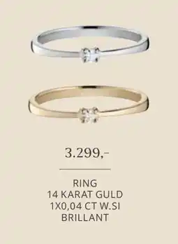 Vibholm RING 14 KARAT GULD 1X0,04 CT W.SI BRILLANT, DKK 3299 tilbud