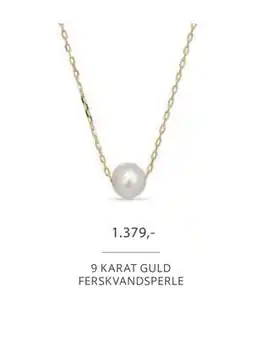 Vibholm 9 KARAT GULD FERSKVANDSPERLE, DKK 1379 tilbud