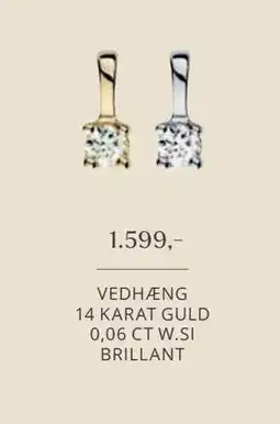 Vibholm VEDHÆNG 14 KARAT GULD 0,06 CT W.SI BRILLANT, DKK 1599 tilbud