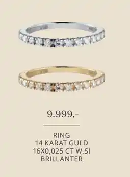 Vibholm RING 14 KARAT GULD 16X0,025 CT W.SI BRILLANTER, DKK 9999 tilbud