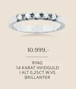 Vibholm RING 14 KARAT HVIDGULD I ALT 0,25CT W.VS BRILLANTER, DKK 10999 tilbud