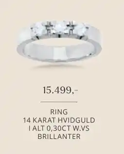 Vibholm RING 14 KARAT HVIDGULD I ALT 0,30CT W.VS BRILLANTER, DKK 15499 tilbud