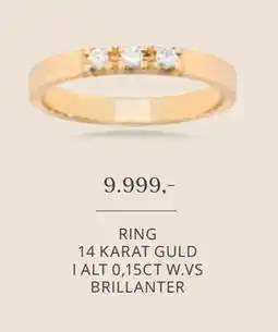 Vibholm RING 14 KARAT GULD I ALT 0,15CT W.VS BRILLANTER, DKK 9999 tilbud