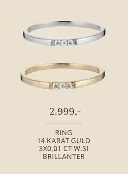 Vibholm RING 14 KARAT GULD 3X0,01 CT W.SI BRILLANTER, DKK 2999 tilbud