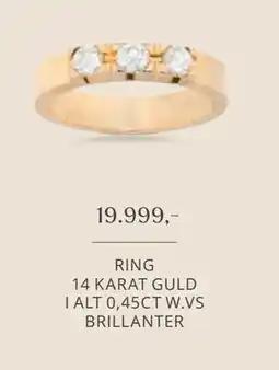 Vibholm RING 14 KARAT GULD I ALT 0,45CT W.VS BRILLANTER, DKK 19999 tilbud