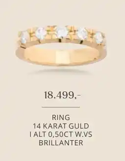 Vibholm RING 14 KARAT GULD I ALT 0,50CT W.VS BRILLANTER, DKK 18499 tilbud