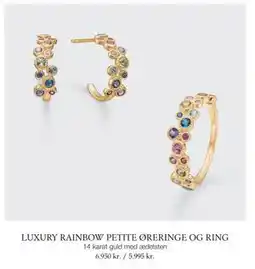 Vibholm LUXURY RAINBOW PETITE ØRERINGE OG RING tilbud