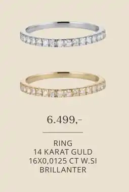 Vibholm RING 14 KARAT GULD 16X0,0125 CT W.SI BRILLANTER, DKK 6499 tilbud