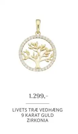 Vibholm LIVETS TRÆ VEDHÆNG 9 KARAT GULD ZIRKONIA, DKK 1299 tilbud
