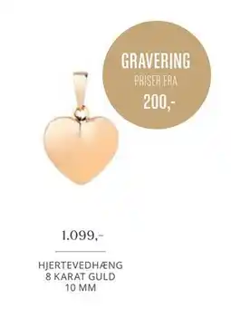 Vibholm HJERTEVEDHÆNG 8 KARAT GULD 10 MM, DKK 1099 tilbud