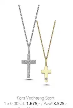 Vibholm Kors Vedhæng Stort 1 x 0,005ct., DKK 1675 tilbud
