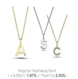 Vibholm Bogstav Vedhæng Stort 1 x 0,005ct., DKK 1675 tilbud