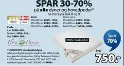 JYSK TUSINDFRYD moskusdundyne tilbud