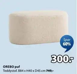 JYSK OREBO puf, DKK 300 tilbud