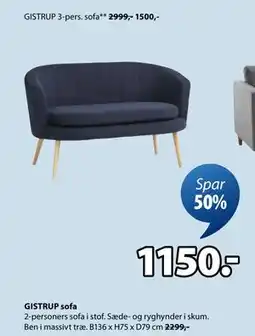 JYSK GISTRUP sofa, DKK 1150 tilbud