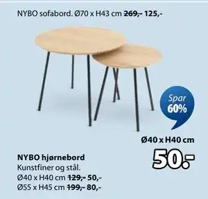 JYSK NYBO hjørnebord tilbud