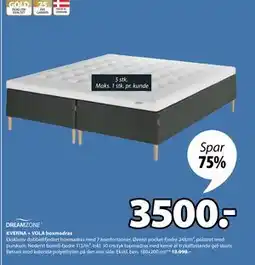 JYSK KVENNA + VOLA boxmadras, DKK 3500 tilbud