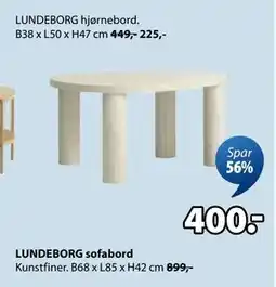 JYSK LUNDEBORG sofabord, DKK 400 tilbud