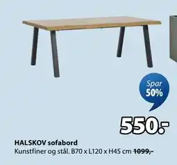 JYSK HALSKOV sofabord, DKK 550 tilbud