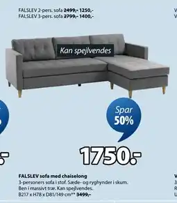 JYSK FALSLEV sofa med chaiselong, DKK 1750 tilbud