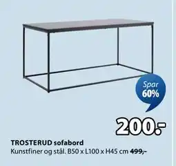 JYSK TROSTERUD sofabord, DKK 200 tilbud