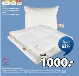 JYSK ROYAL GOLD gåsedunsdyne tilbud