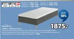 JYSK SUMELVI + MURU boxmadras, DKK 1875 tilbud