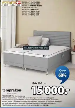 JYSK TEMPRAKON ULA elevationsseng, DKK 15000 tilbud