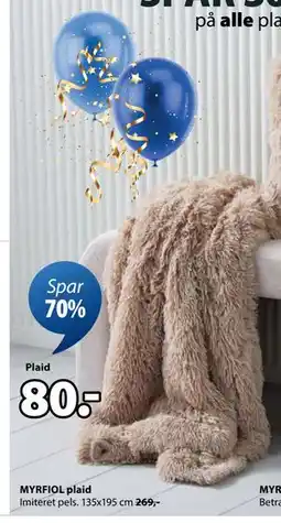 JYSK MYRFIOL plaid, DKK 80 tilbud