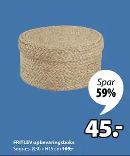 JYSK FRITLEV opbevaringsboks, DKK 45 tilbud