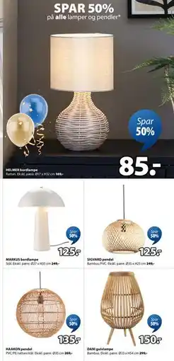JYSK SPAR 50% på alle lamper og pendler tilbud