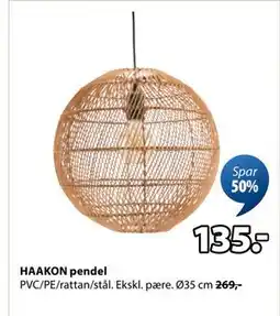 JYSK HAAKON pendel, DKK 135 tilbud