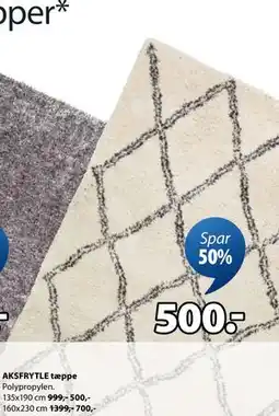 JYSK AKSFRYTLE tæppe tilbud
