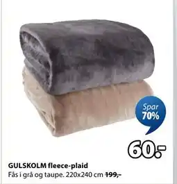 JYSK GULSKOLM fleece-plaid, DKK 60 tilbud